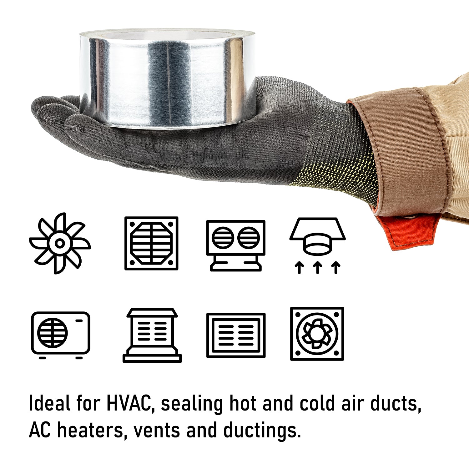 Canopus Aluminum Foil Tape, Heat Resistant Insulation Tape, Metallic S ...