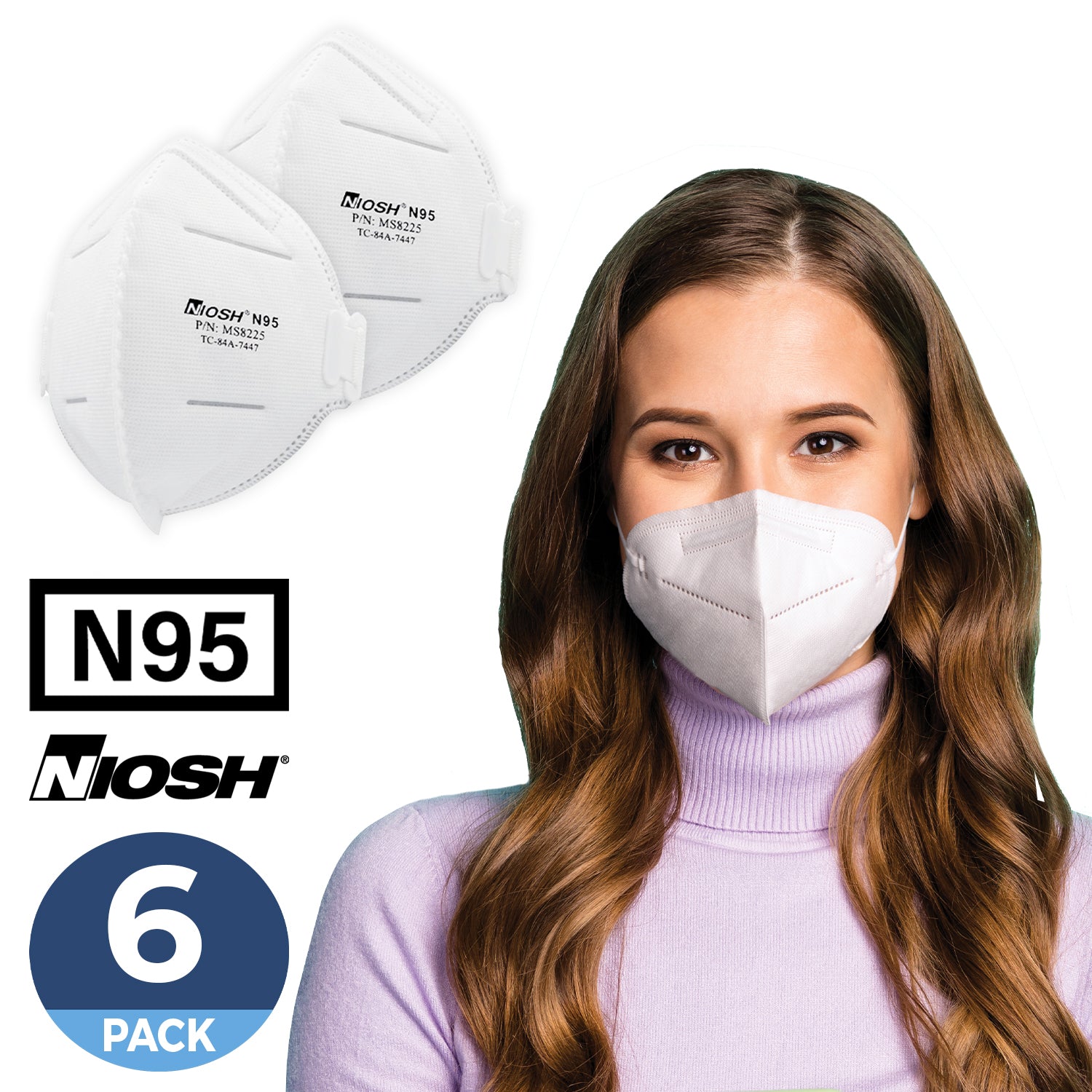 NIOSH-Approved N95 Respirator Mask Reusable, Face Mask for at least 95 ...